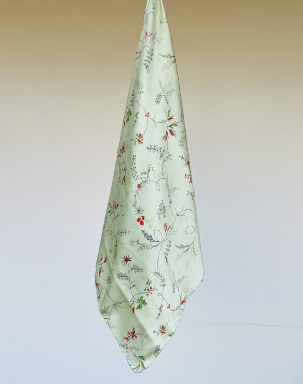 Satin printed scarves - floral - Image 4